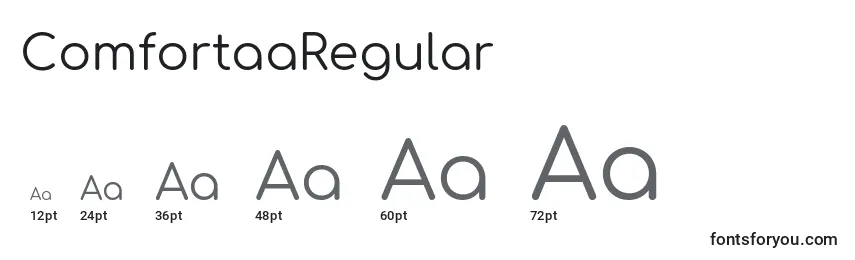 Размеры шрифта ComfortaaRegular