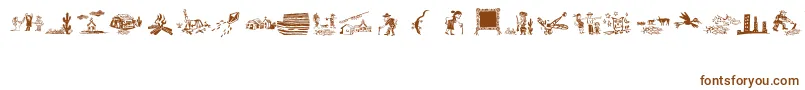 XiloCordelLiteratureIi-Schriftart – Braune Schriften auf weißem Hintergrund