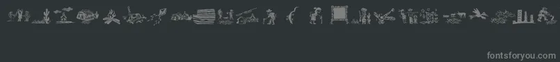 XiloCordelLiteratureIi-fontti – harmaat kirjasimet mustalla taustalla