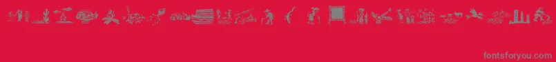 XiloCordelLiteratureIi Font – Gray Fonts on Red Background