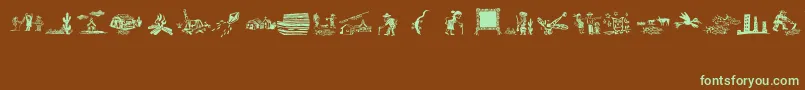 XiloCordelLiteratureIi-Schriftart – Grüne Schriften auf braunem Hintergrund