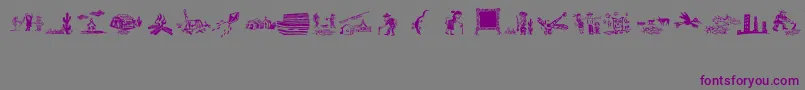 フォントXiloCordelLiteratureIi – 紫色のフォント、灰色の背景