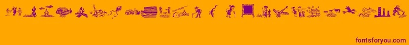 XiloCordelLiteratureIi-Schriftart – Violette Schriften auf orangefarbenem Hintergrund