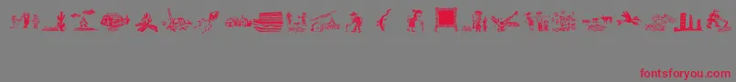 フォントXiloCordelLiteratureIi – 赤い文字の灰色の背景