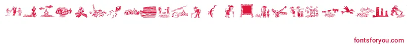 XiloCordelLiteratureIi Font – Red Fonts on White Background