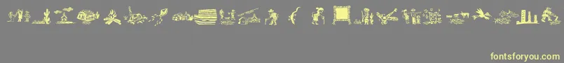 XiloCordelLiteratureIi-fontti – keltaiset fontit harmaalla taustalla