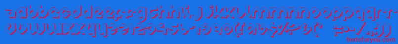 CharliesAnglesShade Font – Red Fonts on Blue Background
