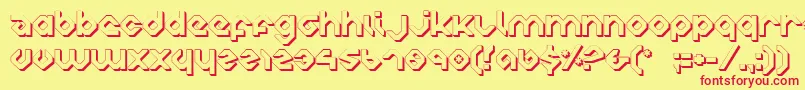 CharliesAnglesShade Font – Red Fonts on Yellow Background