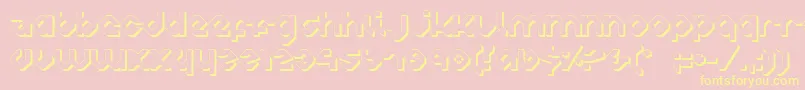 CharliesAnglesShade Font – Yellow Fonts on Pink Background