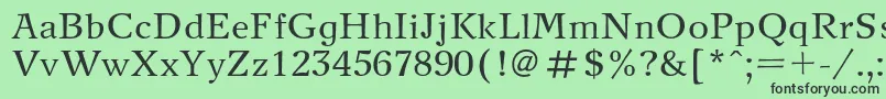 フォントNewjournalRegular – 緑の背景に黒い文字