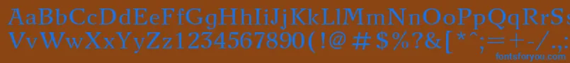 フォントNewjournalRegular – 茶色の背景に青い文字