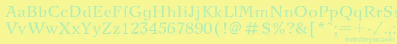 NewjournalRegular Font – Green Fonts on Yellow Background