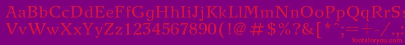 NewjournalRegular Font – Red Fonts on Purple Background