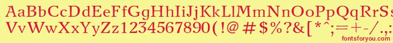 NewjournalRegular Font – Red Fonts on Yellow Background