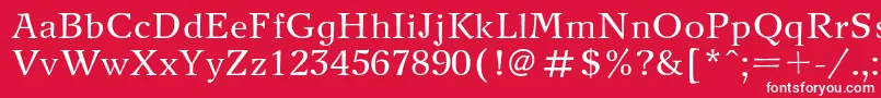 フォントNewjournalRegular – 赤い背景に白い文字