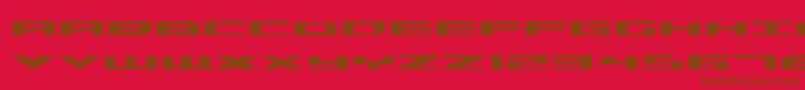 Fonte TriremeExpandedBold – fontes marrons em um fundo vermelho