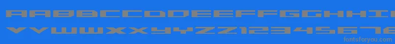 フォントTriremeExpandedBold – 青い背景に灰色の文字