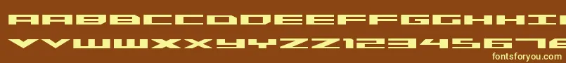 Fonte TriremeExpandedBold – fontes amarelas em um fundo marrom
