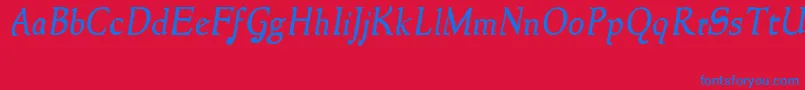 NewstyleItalic Font – Blue Fonts on Red Background