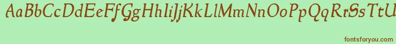 NewstyleItalic Font – Brown Fonts on Green Background