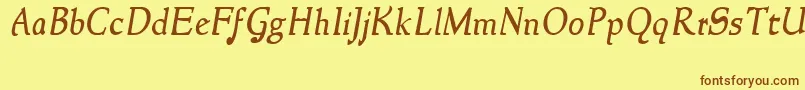 NewstyleItalic Font – Brown Fonts on Yellow Background