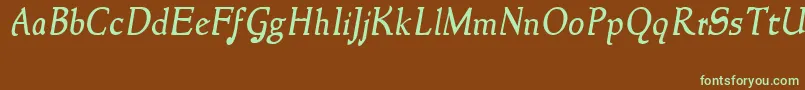 NewstyleItalic Font – Green Fonts on Brown Background