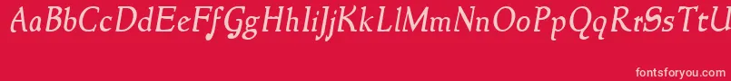 NewstyleItalic Font – Pink Fonts on Red Background