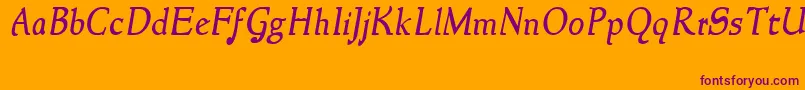 NewstyleItalic Font – Purple Fonts on Orange Background