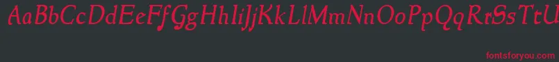 NewstyleItalic Font – Red Fonts on Black Background