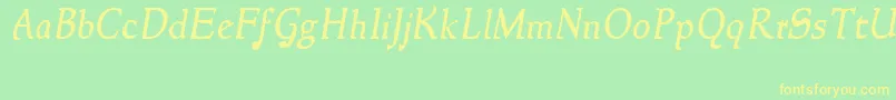 NewstyleItalic Font – Yellow Fonts on Green Background