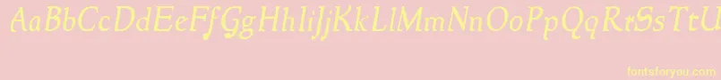 NewstyleItalic Font – Yellow Fonts on Pink Background