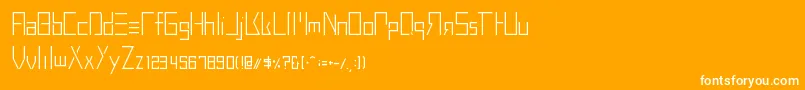 BuprestidCss226-Schriftart – Weiße Schriften auf orangefarbenem Hintergrund