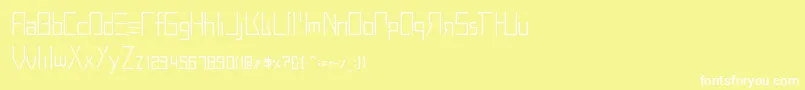 BuprestidCss226-Schriftart – Weiße Schriften auf gelbem Hintergrund