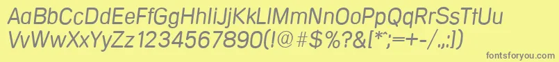 MercedesserialLightItalic Font – Gray Fonts on Yellow Background