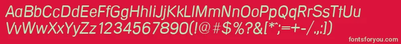 MercedesserialLightItalic Font – Green Fonts on Red Background