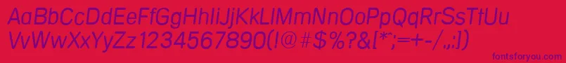 フォントMercedesserialLightItalic – 赤い背景に紫のフォント