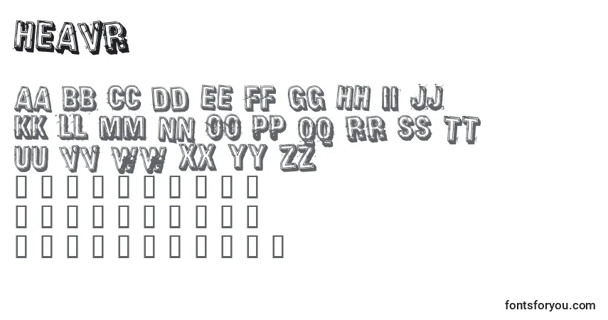 Heavr Font – alphabet, numbers, special characters