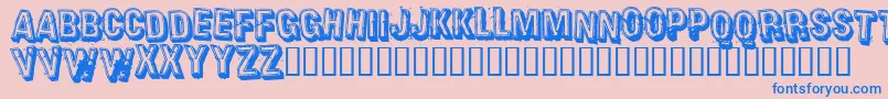 フォントHeavr – ピンクの背景に青い文字