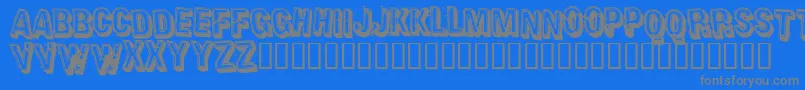 Heavr-fontti – harmaat kirjasimet sinisellä taustalla