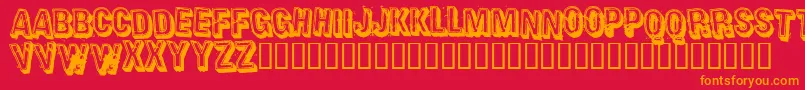 Heavr Font – Orange Fonts on Red Background