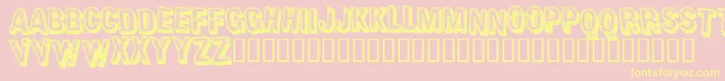 Heavr Font – Yellow Fonts on Pink Background