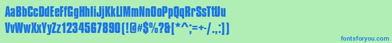 CompressedBold Font – Blue Fonts on Green Background