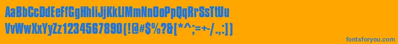 CompressedBold-Schriftart – Blaue Schriften auf orangefarbenem Hintergrund