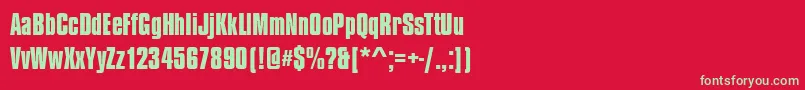 CompressedBold-Schriftart – Grüne Schriften auf rotem Hintergrund