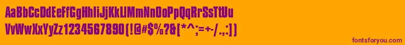 CompressedBold Font – Purple Fonts on Orange Background