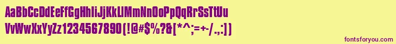 CompressedBold Font – Purple Fonts on Yellow Background
