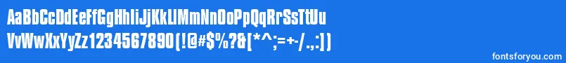 Police CompressedBold – polices blanches sur fond bleu