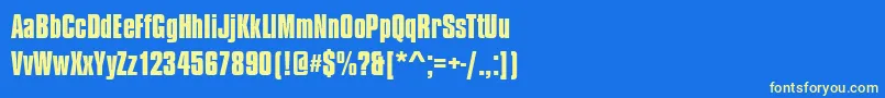 CompressedBold Font – Yellow Fonts on Blue Background