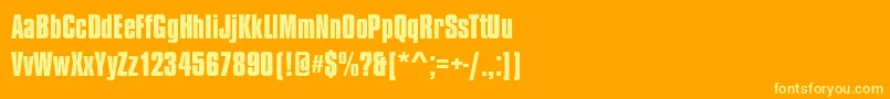 CompressedBold Font – Yellow Fonts on Orange Background