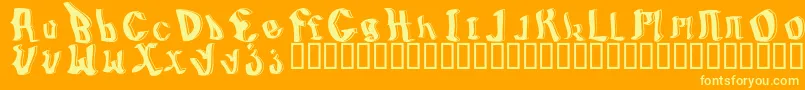 BillyboyRegular-Schriftart – Gelbe Schriften auf orangefarbenem Hintergrund